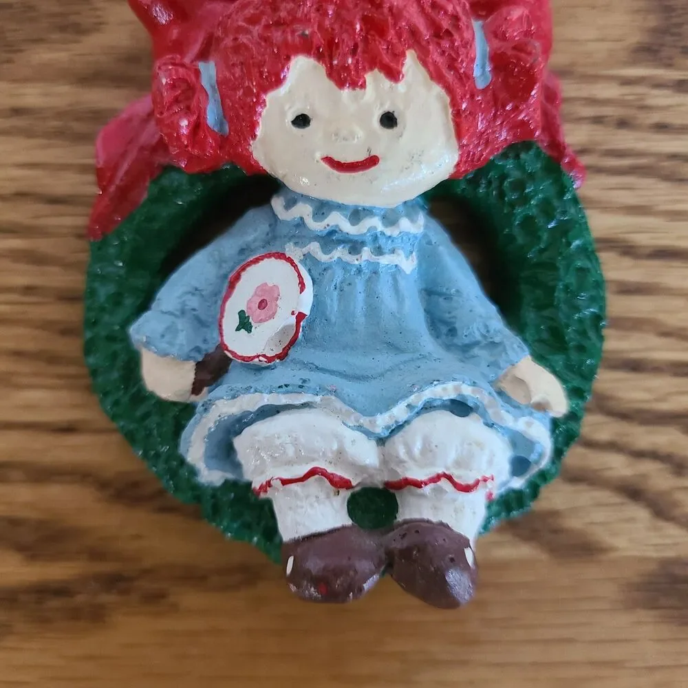 Vintage Raggedy Ann & Andy Inspired Hand Painted Christmas Ornaments Collectible